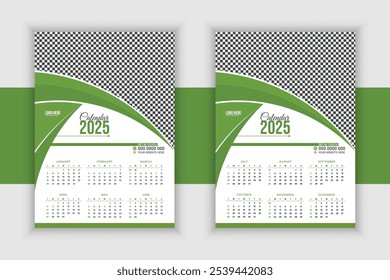 Diseño de calendario de pared 2025 listo para imprimir de la agencia de viajes