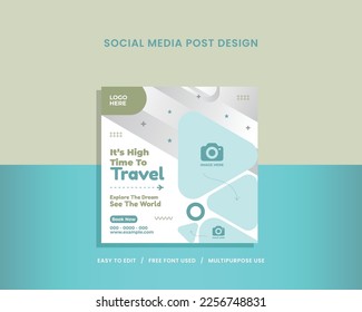 Travel agency promotion social media post design