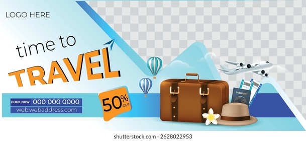 Travel Agency Promotional Banner with Bright Colors