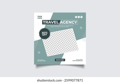 Travel Agency Promotional Template with 30 Percent Discount Offer