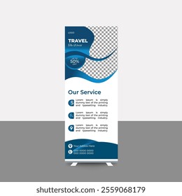 Travel agency rollup banner design