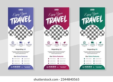 Travel Agency Rollup Banner Template Design