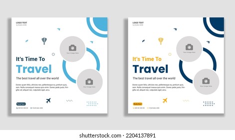 Travel agency social media post and web banner