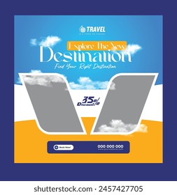 Travel Agency Social media Post or Tour and Travel Web Banner Design