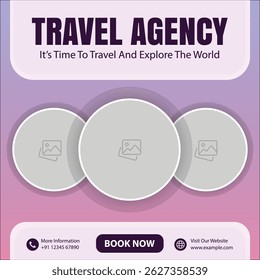 Travel agency social media post template