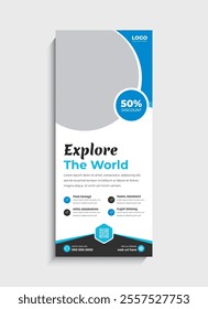 Travel Agency standee roll up banner template design