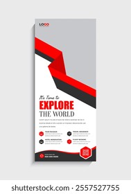 Travel Agency standee roll up banner template design