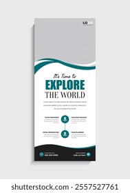 Travel Agency standee roll up banner template design