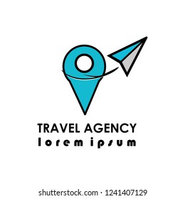 Travel agency vector logo template. Holiday logo template. Location on map logo concept