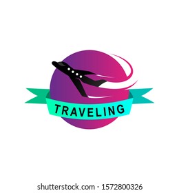 Travel agency vector logo template. Holiday logo template, Airplane icon