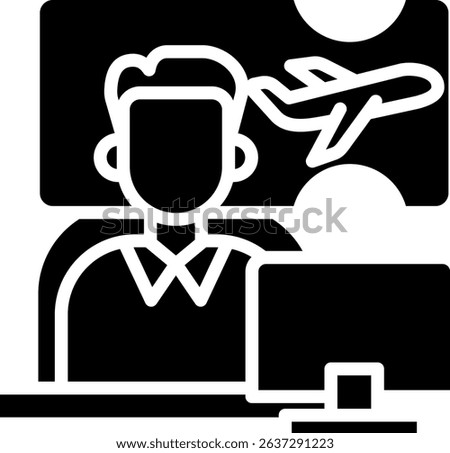 Travel Agent Icon Glyph Vector Illustration