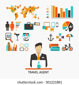 Travel agent. Infographic