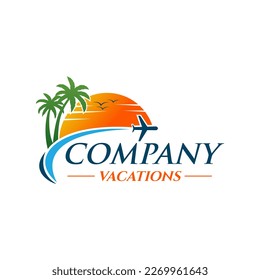 Travel agent logo design. Vector illustration