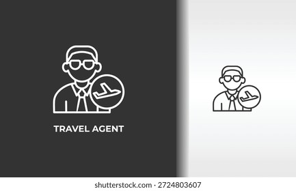 Vektorgrafik, Symbol oder Logo des Reisebüros, einzelne Symbolgrafik