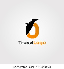 Travel agent vector logo design with initials O letter