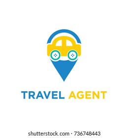 Travel agent vector logo design illustration