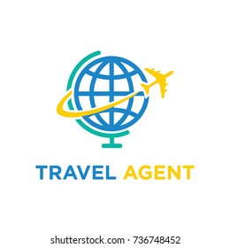 Travel agent vector logo design illustration