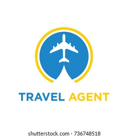Travel agent vector logo design illustration