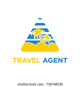 Travel agent vector logo design illustration
