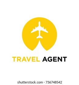 Travel agent vector logo design illustration