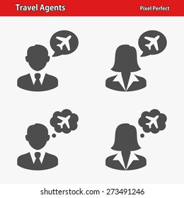 Travel Agents Icons. Professional, pixel perfect icons optimized for both large and small resolutions. EPS 8 format.