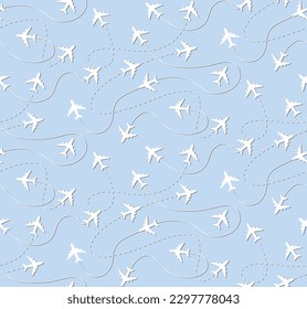 avión de viaje sin soldadura, vector	ilustración