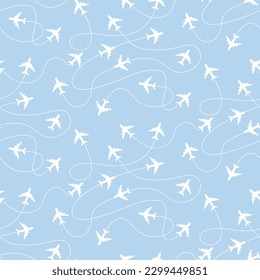 travel air plane seamless pattern, vector	illustration