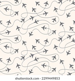 travel air plane seamless pattern, vector	illustration