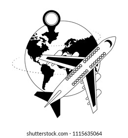 travel air plane world pointer map