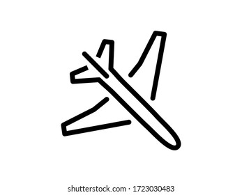 Travel, aircraft vector icon isolated on background. Illustration airplane, aircraft for mobile apps. Pictogram airplane for web page design. Minimalist style icon aircraft. Travel concept icon.