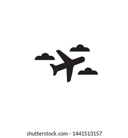 Travel airplane cloud sky vector icon flat