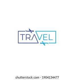 Travel, airplane flight. Vector logo icon template