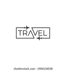 Travel, airplane flight. Vector logo icon template