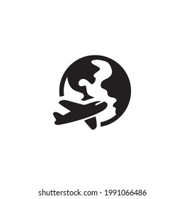 Travel, airplane icon graphic template