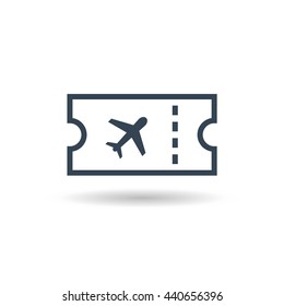 Travel Or Airplane Ticket Icon On White Background. Vector Illustration.