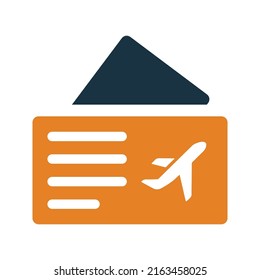 Travel, airplane, ticket icon. Simple editable vector design isolated on a white background.