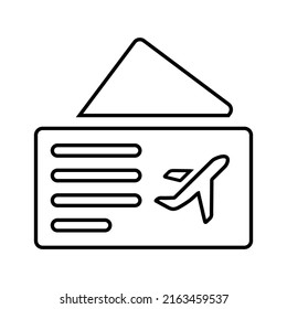 Travel, airplane, ticket line icon. Outline vector.