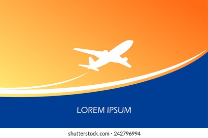 Travel airplane ticket vector background