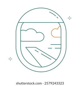 Travel Airplane Window Vector Icon Design
