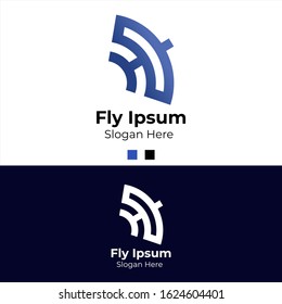 Travel, Airport, Airline, Technology, Application Logo Template with Flying Kite Shape. Flat Design Vector