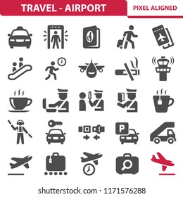 Travel - Airport Icons. Professional, pixel perfect icons, EPS 10 format.