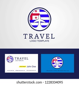 Travel Ajaria Creative Circle flag Logo and Business card design
