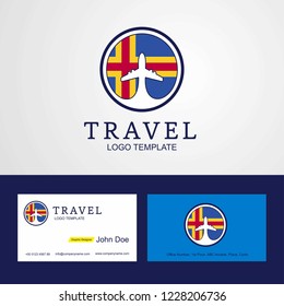 Travel Aland Creative Circle flag Logo and Business card design