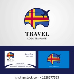 Travel Aland Flag Logo and Visiting Card Design