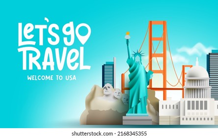 Premium Vector  Travel vector illustration. let's go travel text with  airplane, luggage bag and traveling elements