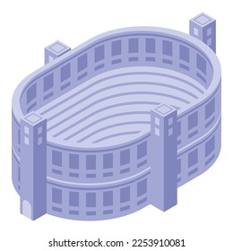 Travel amphitheater icon isometric vector. City building. Scene culture