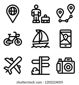  Travel App icon set vector