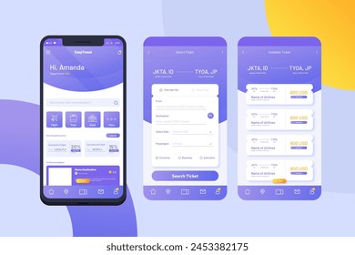 Travel app interface concept vector design in eps 10