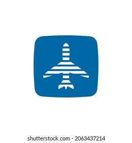 Travel app plane vector logo design