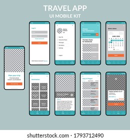 Travel App Ui Kit für mobile Geräte
